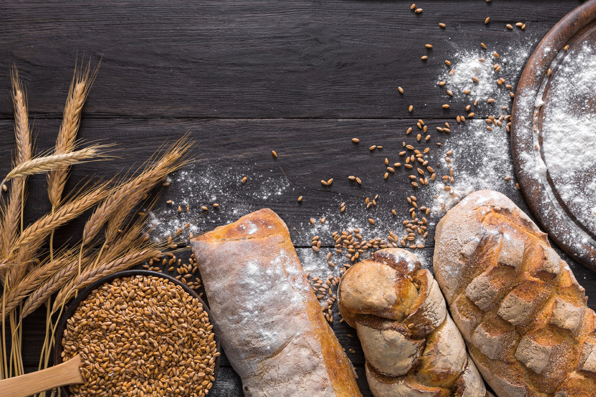 Коричневый фон для пекарни с пшеницей